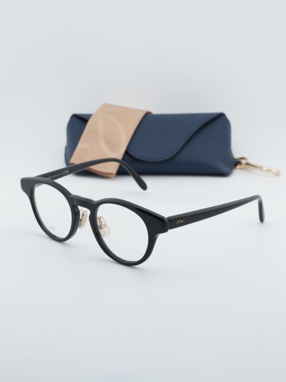 Loewe LW50085F 001 Unisex Round Eyeglasses 49mm - Black